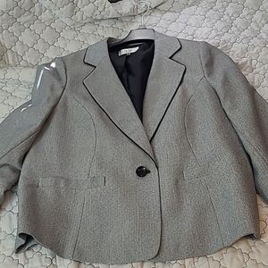 Le Suit Women's Blazer Greyish Light Blue with Black detailing
